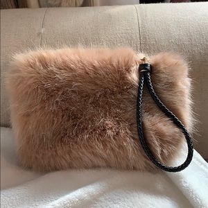 Pink Faux Fur Clutch